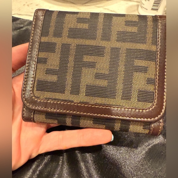 Fendi Handbags - Fendi Zucca FF Canvas Compact Trifold Wallet